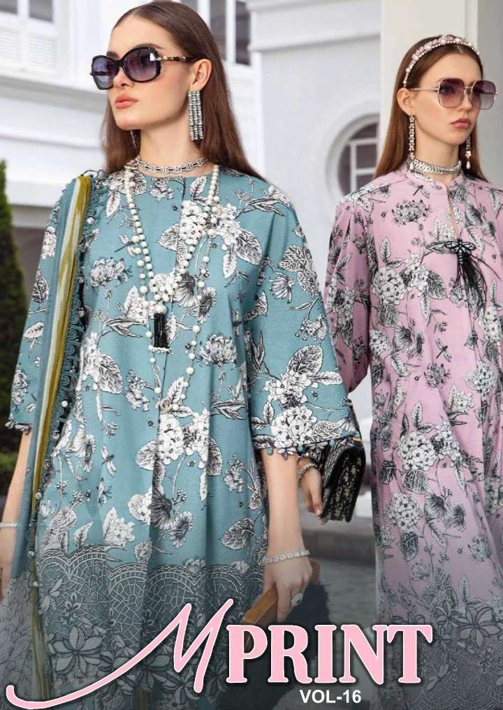 M PRINT VOL-16 OPEN PIC BY SHARADDHA SUITS